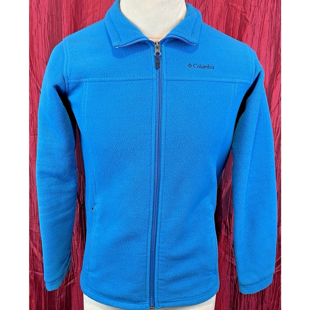 Womens Columbia Teal Blue Full Zip Fleece Jacket Sweatshirt sz XL
